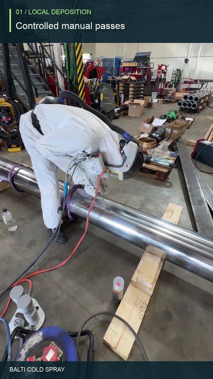 CSM360 cold spray work on a hydraulic cylinder rod